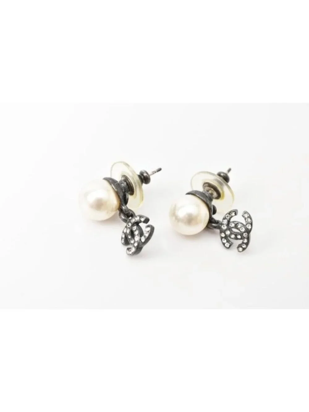Chanel Logo CC Rhinestone Pearl Swing Coco Mark